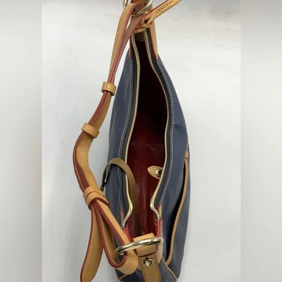 Dooney Bourke Navy Blue Pebble Grain Rebecca Hobo Bag - Picture 8 of 14